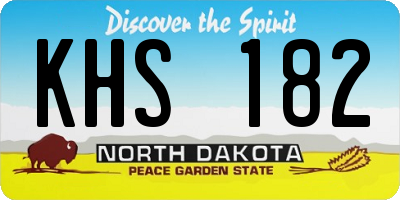 ND license plate KHS182