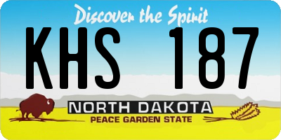 ND license plate KHS187