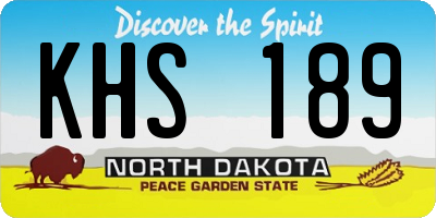 ND license plate KHS189