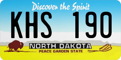 ND license plate KHS190