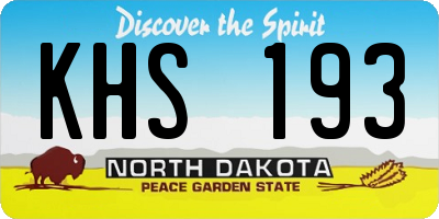 ND license plate KHS193