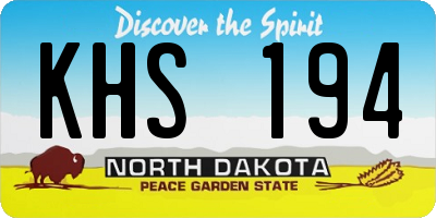 ND license plate KHS194