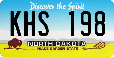 ND license plate KHS198