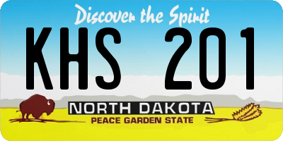ND license plate KHS201