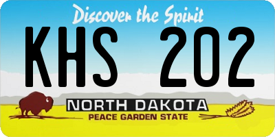 ND license plate KHS202