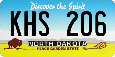 ND license plate KHS206