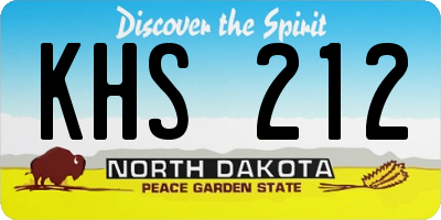 ND license plate KHS212