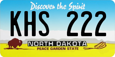 ND license plate KHS222