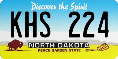 ND license plate KHS224
