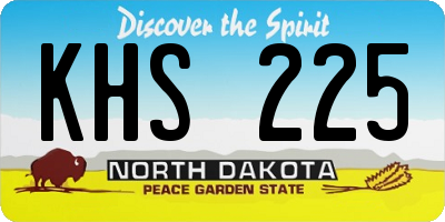 ND license plate KHS225