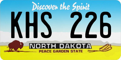 ND license plate KHS226