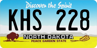 ND license plate KHS228