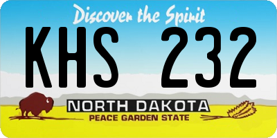 ND license plate KHS232
