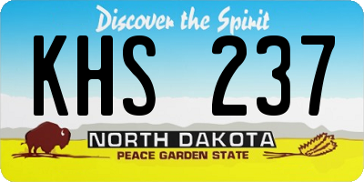 ND license plate KHS237