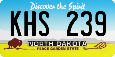 ND license plate KHS239
