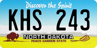 ND license plate KHS243