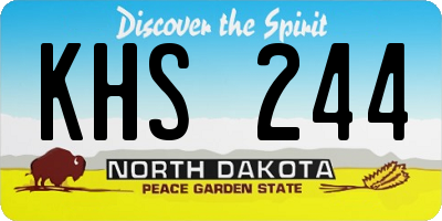 ND license plate KHS244