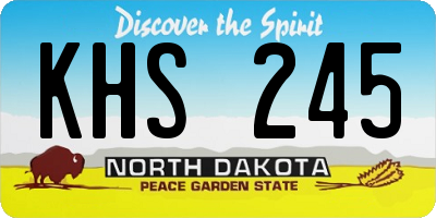 ND license plate KHS245