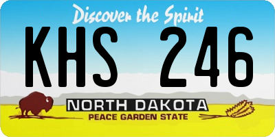 ND license plate KHS246