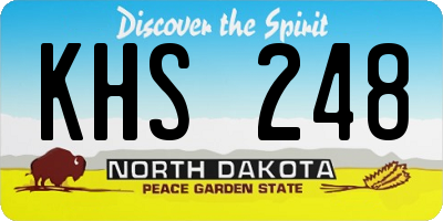 ND license plate KHS248