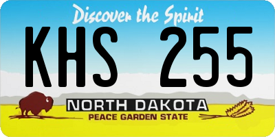 ND license plate KHS255