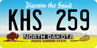 ND license plate KHS259