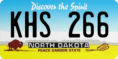 ND license plate KHS266