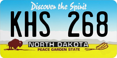 ND license plate KHS268