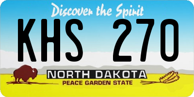 ND license plate KHS270