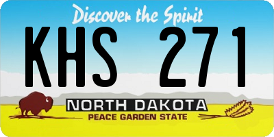 ND license plate KHS271