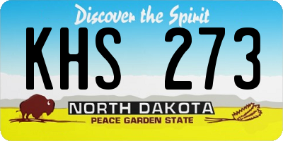 ND license plate KHS273