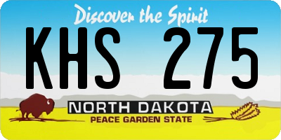 ND license plate KHS275