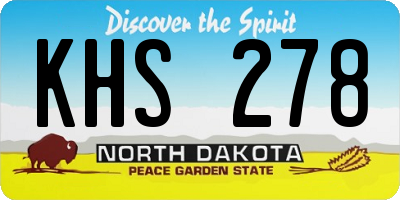 ND license plate KHS278
