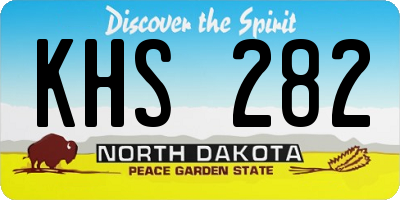 ND license plate KHS282