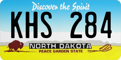 ND license plate KHS284