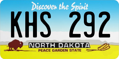 ND license plate KHS292