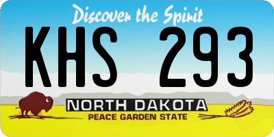 ND license plate KHS293