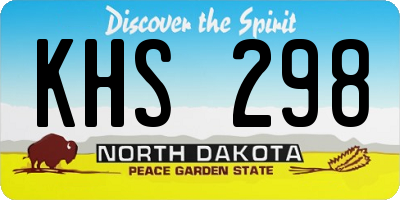 ND license plate KHS298