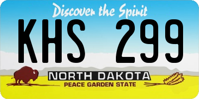 ND license plate KHS299