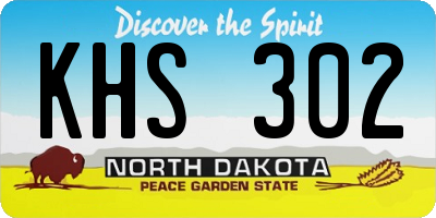 ND license plate KHS302