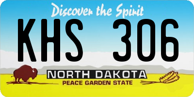 ND license plate KHS306