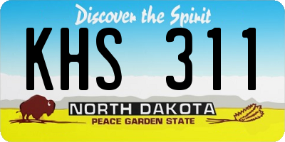 ND license plate KHS311