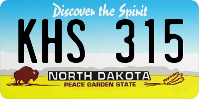 ND license plate KHS315