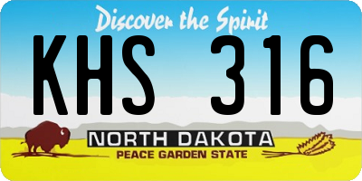 ND license plate KHS316