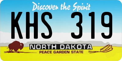 ND license plate KHS319
