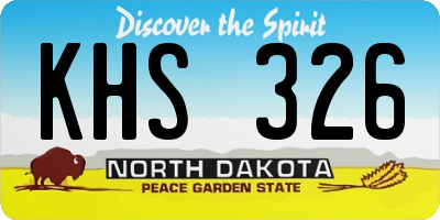 ND license plate KHS326