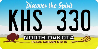 ND license plate KHS330