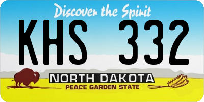ND license plate KHS332