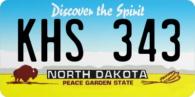 ND license plate KHS343