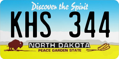 ND license plate KHS344